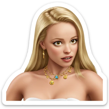 blonde girl with jewelry sticker