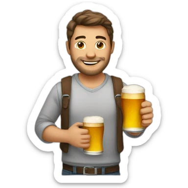 A guy with beer sticker
