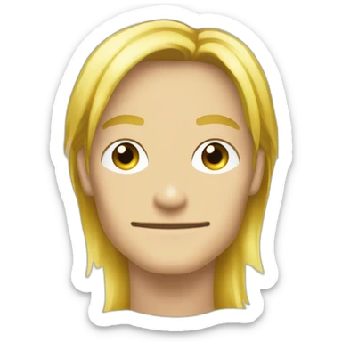 Sanji blond avec meche qui cache oeil droit et sourcils en vrille vers l'interieur du visage yeux bleux sticker