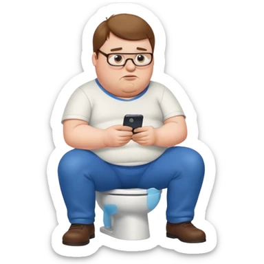 can you do  Peter Griffin sitting on the toilet playing on his phone sticker