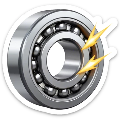a ball bearing with sparks sticker