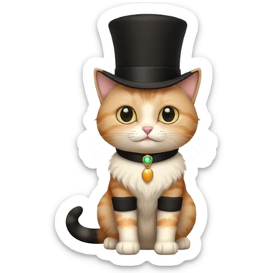 Кіт у чоботях з чорним циліндром sticker