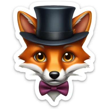 fox with a monocle and a bowler hat sticker