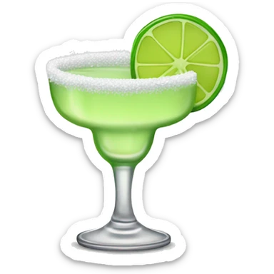 Margarita with salt rim and one lime sticker