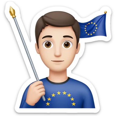 european union enthusiast with flag man sticker