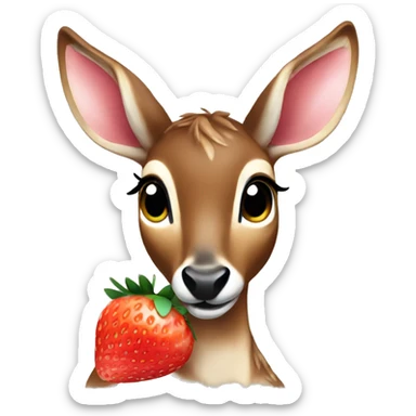 bambi eating strawberry sticker