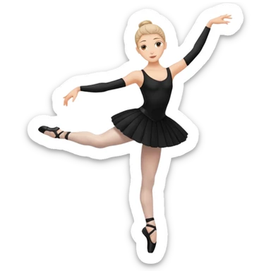 Ballet dancer, black clothes sticker
