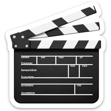 simplest possible clapperboard symbol, single stroke lines, pure abstraction sticker