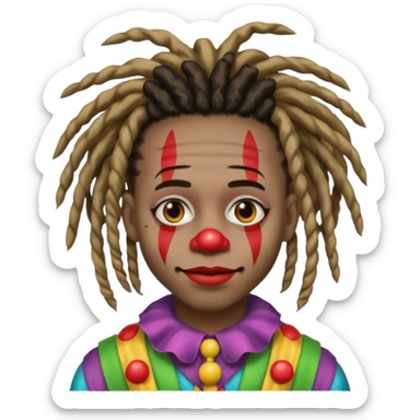 black boy with dreads and clown makeup sticker