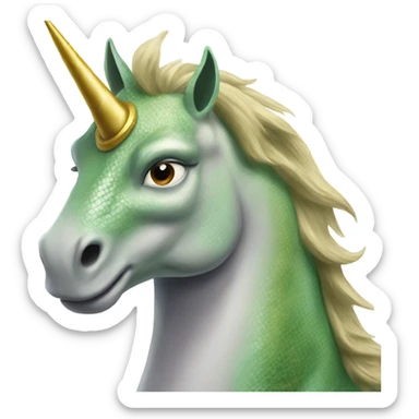 A hal fog half unicorn half lizard sticker