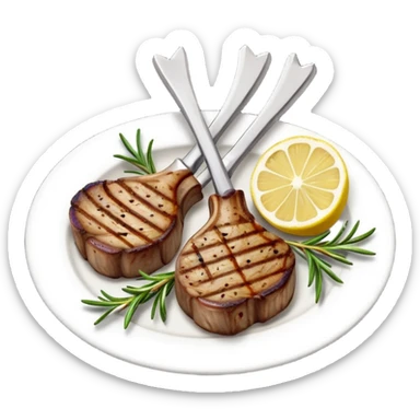Grilled lamb chops with lemon and rosemary sticker