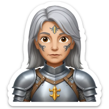Elderly Tattooed Knights female, with long hair sticker