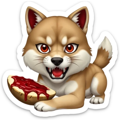 Cougar eating a Husky sticker