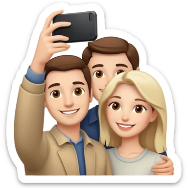 smiling couple selfie moment sticker