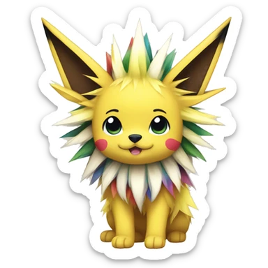 Jolteon with colorful stripes full body sticker
