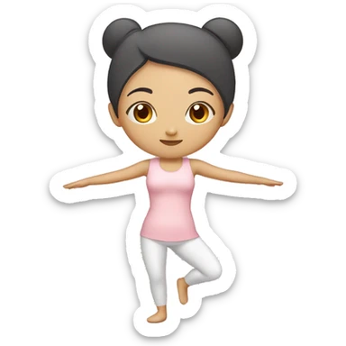 asian yoga girl light pink clothes  sticker