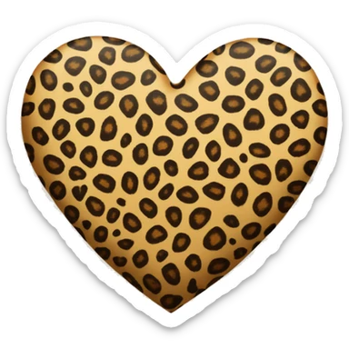leopard print heart sticker