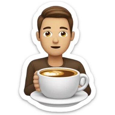 Person super awake with coffee sticker