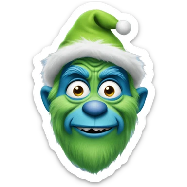Blue grinch sticker