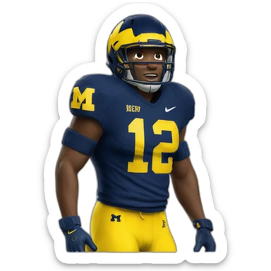 university of michigan football player sticker