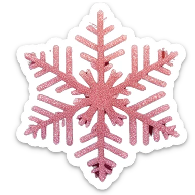 Deep Red glitter snowflake sticker