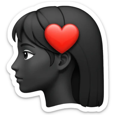 profile silhouette with a heart next to it sticker