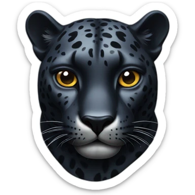 Black jaguar feline bust sticker
