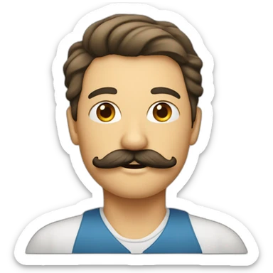 homme énervé avec une moustache carré sticker