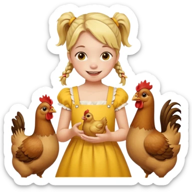 Girl feeding chickens – Pigtails, yellow dress



 sticker