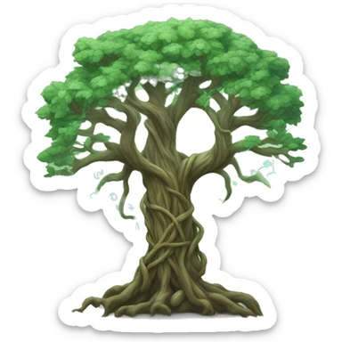 Mystical tree with wiry branches  sticker