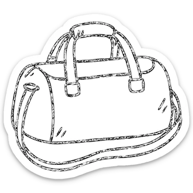 all white duffle bag with white strap sticker