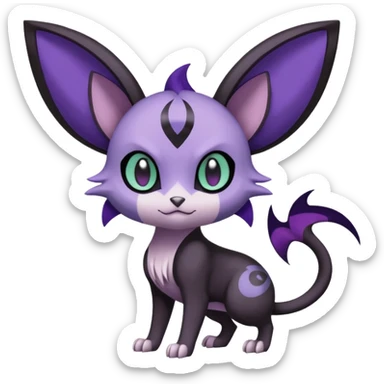 Meloetta-Purrloin-Noibat-Pokémon-Fakémon-fusion-hybrid-creature sticker
