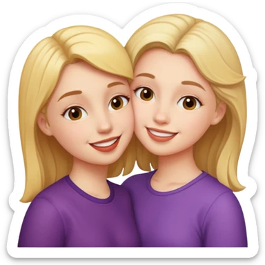 A girl kisses her friend sticker