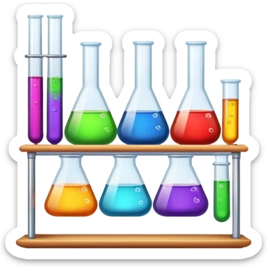 science laboratory with test tubes and beakers sticker