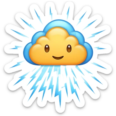 A lot of light blue rays  of storm sticker