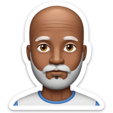 Brown skin guy with bald head and thick salt and pepper beard  sticker