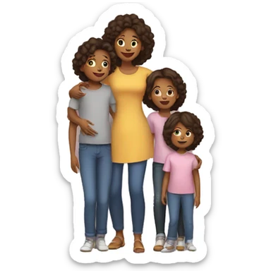 Mother and her children sticker