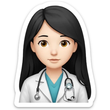 second year of medicine, but avatar with long black hair sticker