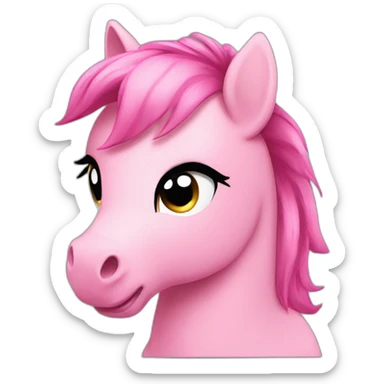 pink poney look disapprovingly sticker