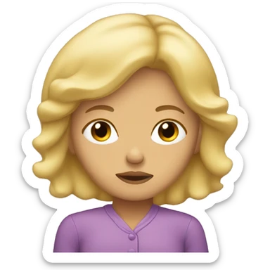 Dirty blonde girl sleeping sticker