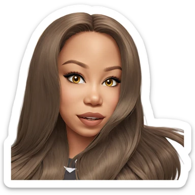 smiling girl with long hair sticker