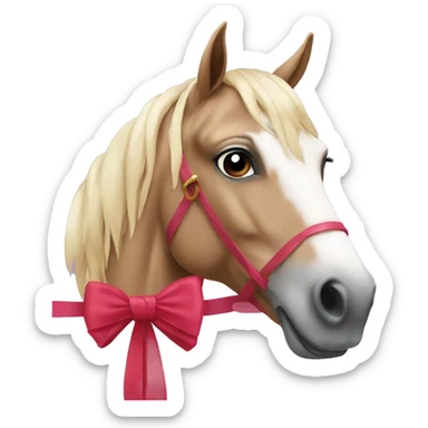 Horse with bow sticker