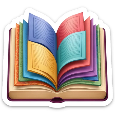 an open book with wallpaper samples. sticker