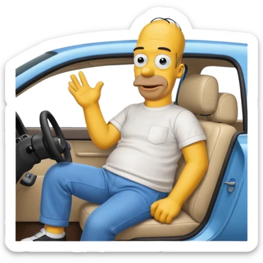 homer simpson car sticker