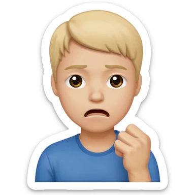 Sob emoji holding fist over mouth sticker