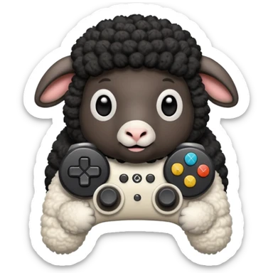 black sheep holding a controller sticker