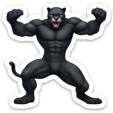 Panther full body agressive muscular sticker