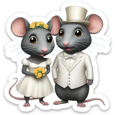 Rats married sticker