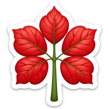 Un trébol de cinco hojas rojo sticker