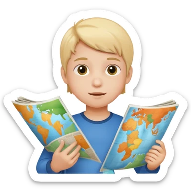 child Holding Maps sticker